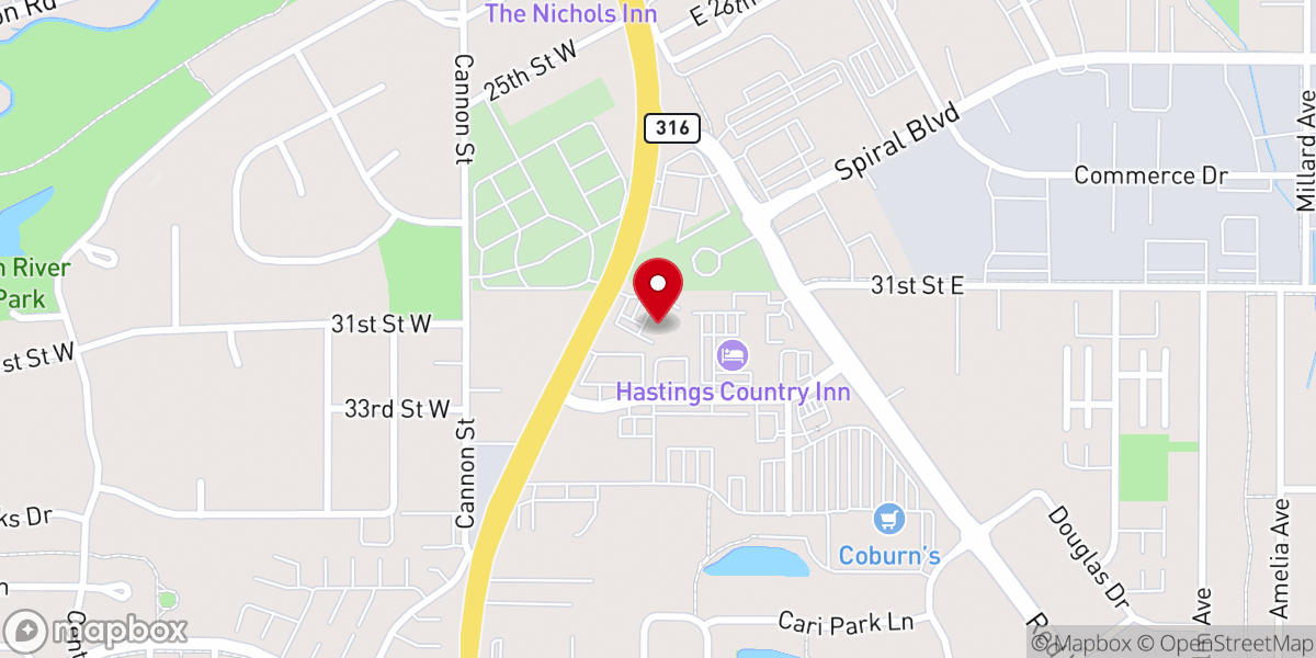 Map showing location of Starkson Family Life Celebration Chapel