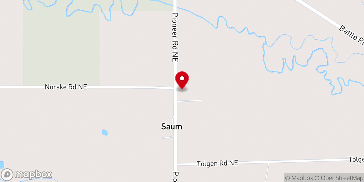 Map showing location of Saum Historical Schools and Saum Community Club