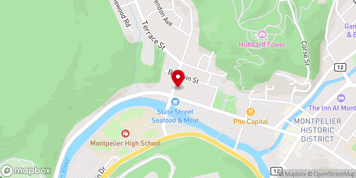 Map showing location of Christian Science Reading Room
