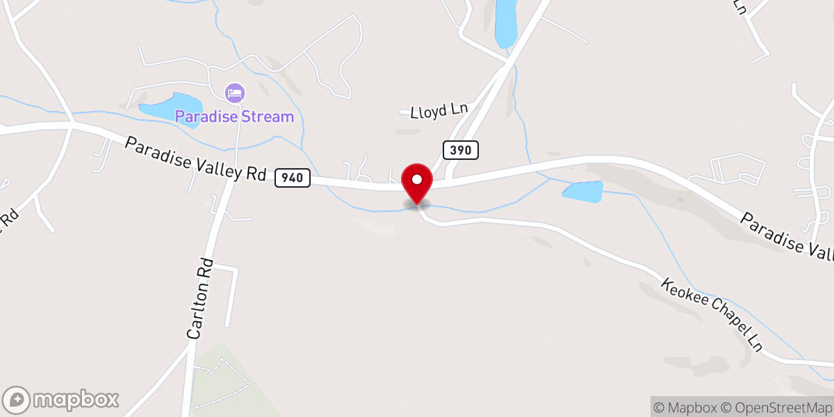 Map showing location of Paradise Stream at Keokee Chapel Lane