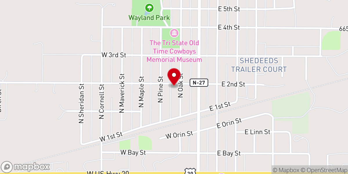 Map showing location of First Presbyterian Church