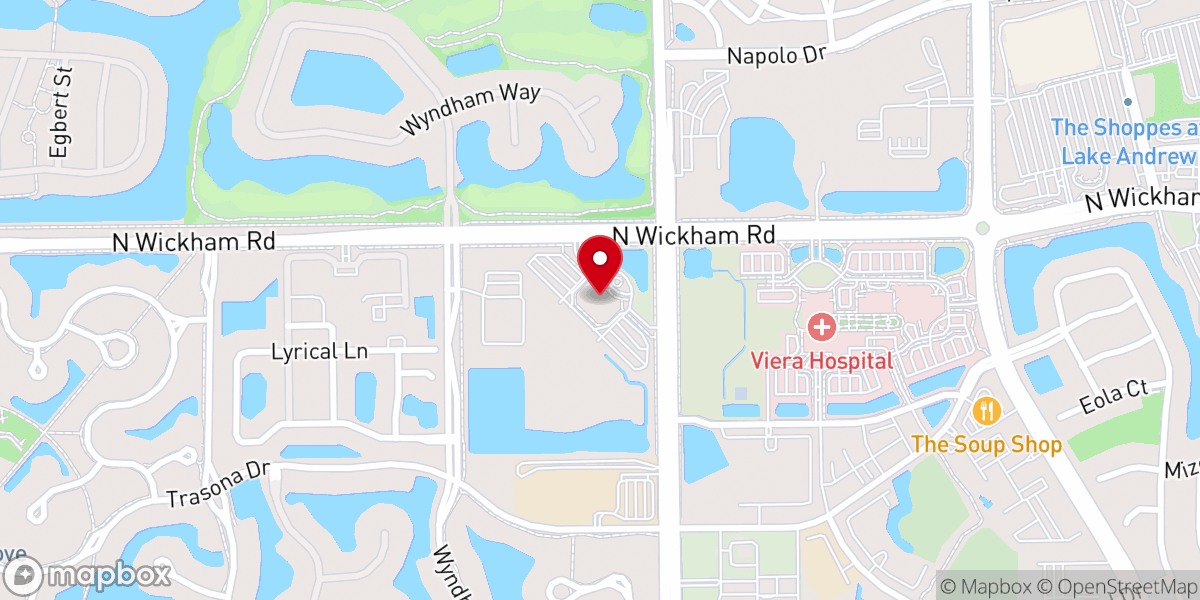 Map showing location of Church at Viera