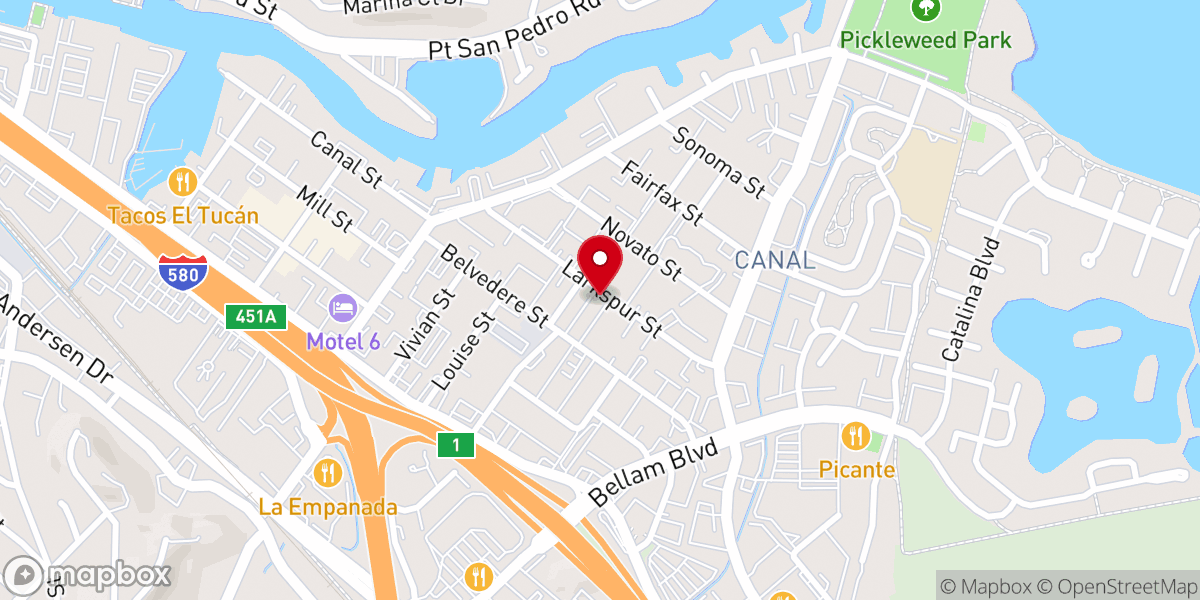 Map showing location of Pentecostal Lighthouse Church Of San Rafael