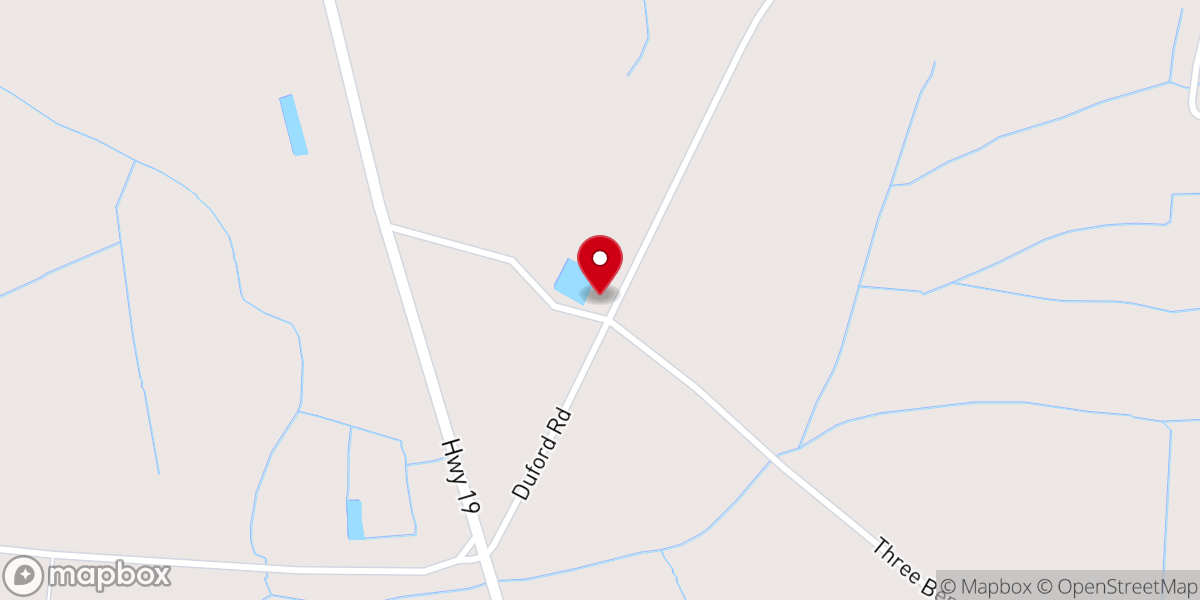 Map showing location of Hills Chapel Baptist Church
