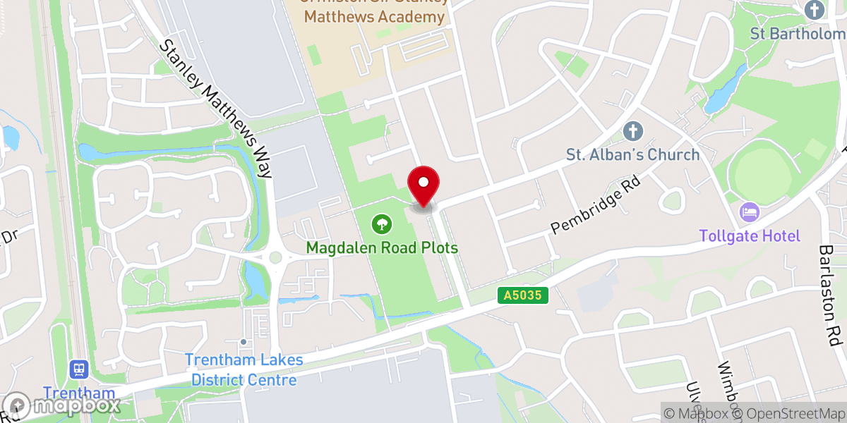 Map showing location of Stoke on Trent Foodbank Office & Warehouse (Blurton Methodist Church)