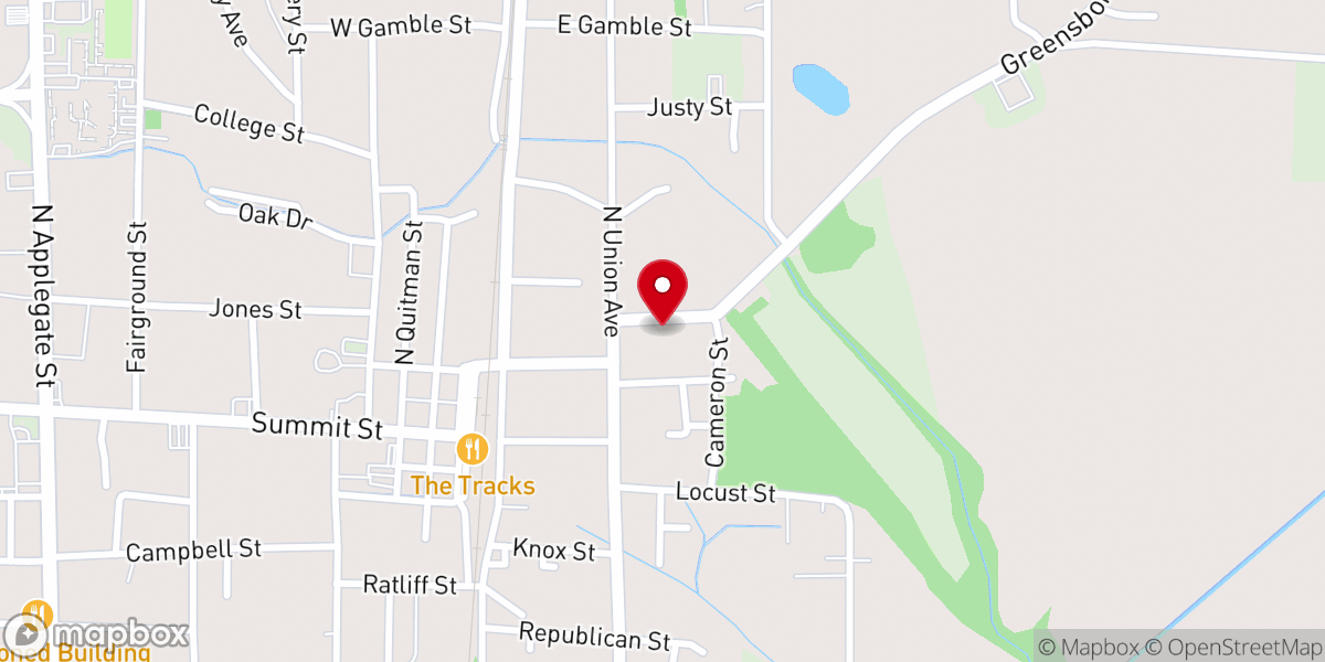 Map showing location of Abundant Life Temple of Faith