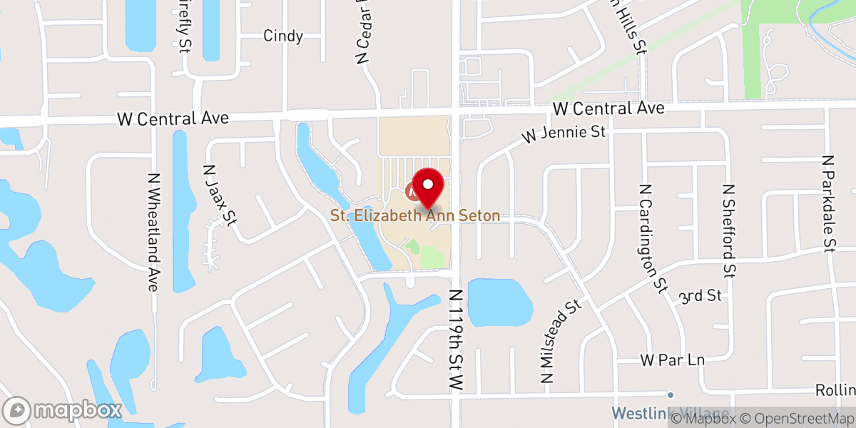 Map showing location of St. Elizabeth Ann Seton Catholic Church