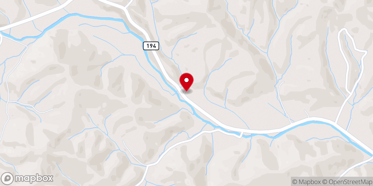 Map showing location of Helton Church