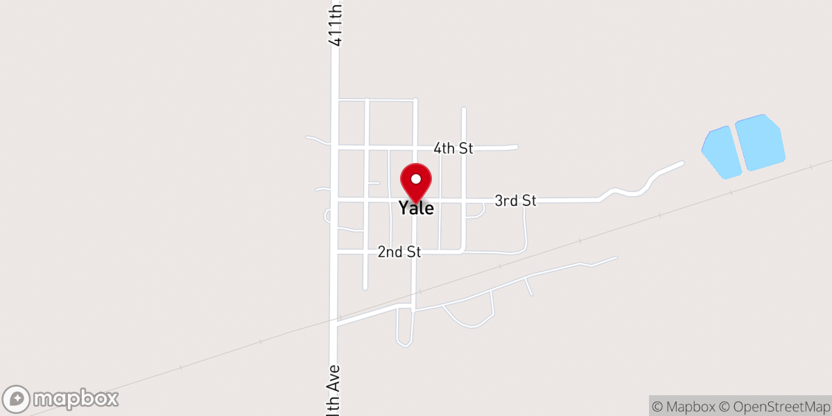 Map showing location of Yale