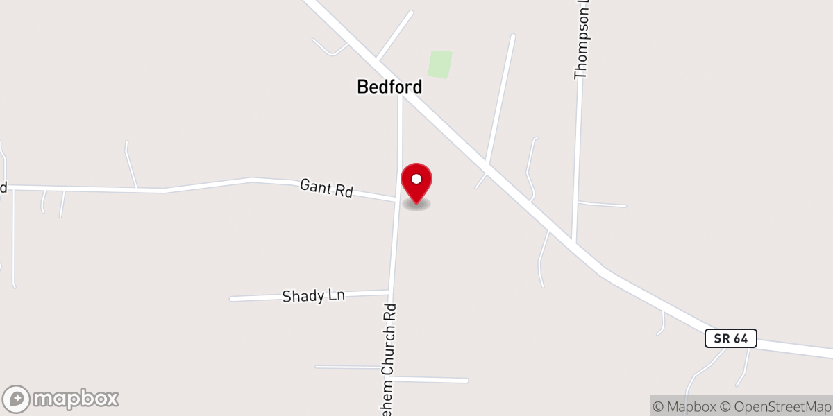 Map showing location of Bedford Church of Christ