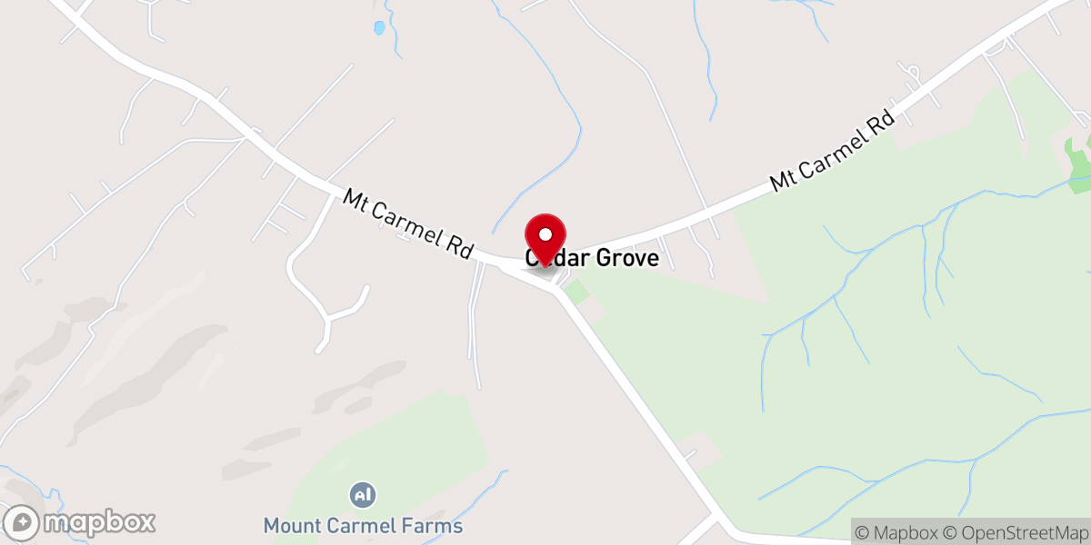 Map showing location of Cedar Grove United Methodist Church