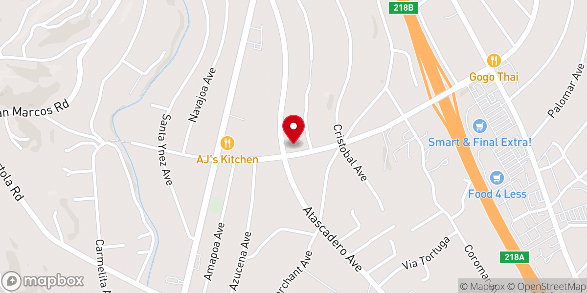 Map showing location of Atascadero Gospel Chapel