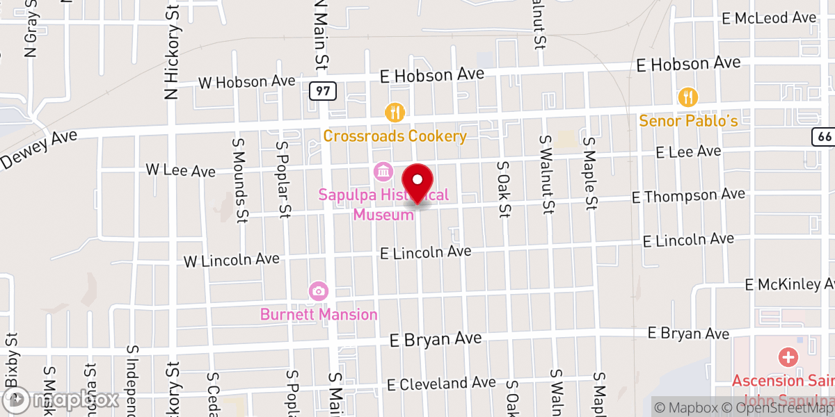 Map showing location of First Baptist Church - Food Distribution Center