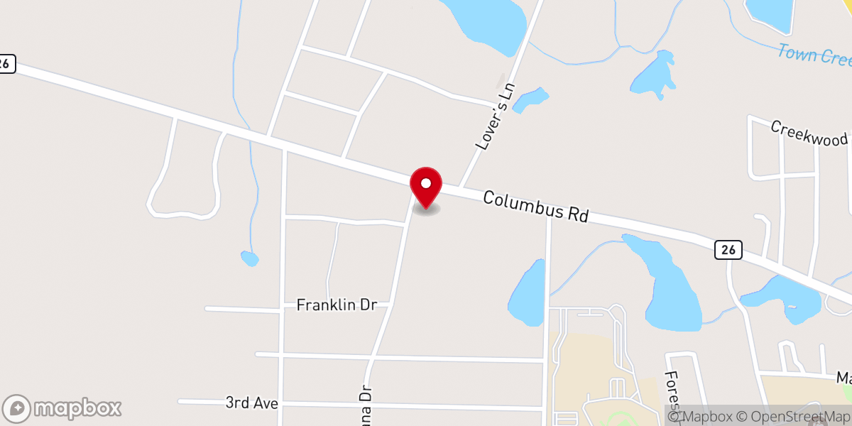 Map showing location of Westview Baptist Church