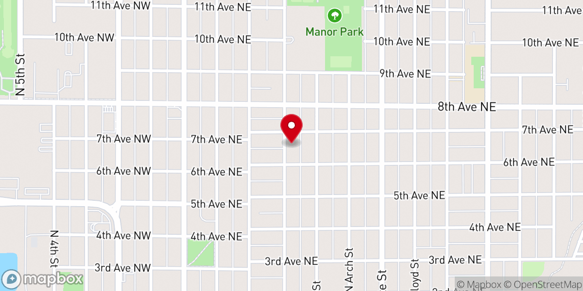 Map showing location of Our Savior Lutheran Church
