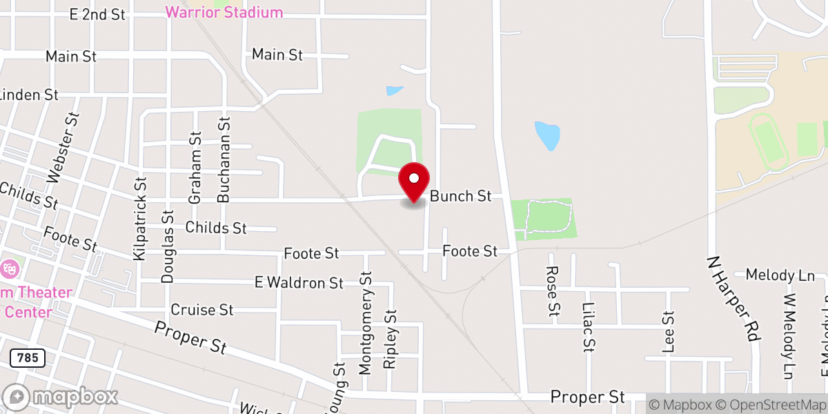 Map showing location of Calvary Pentecostal Church