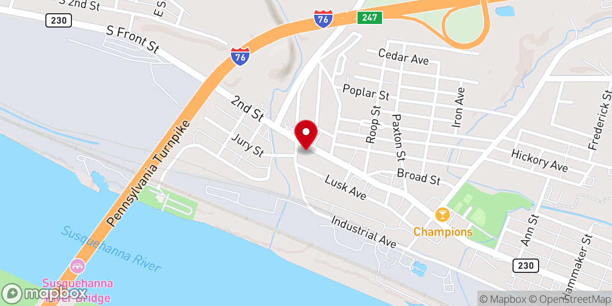 Map showing location of Highspire First Church of God