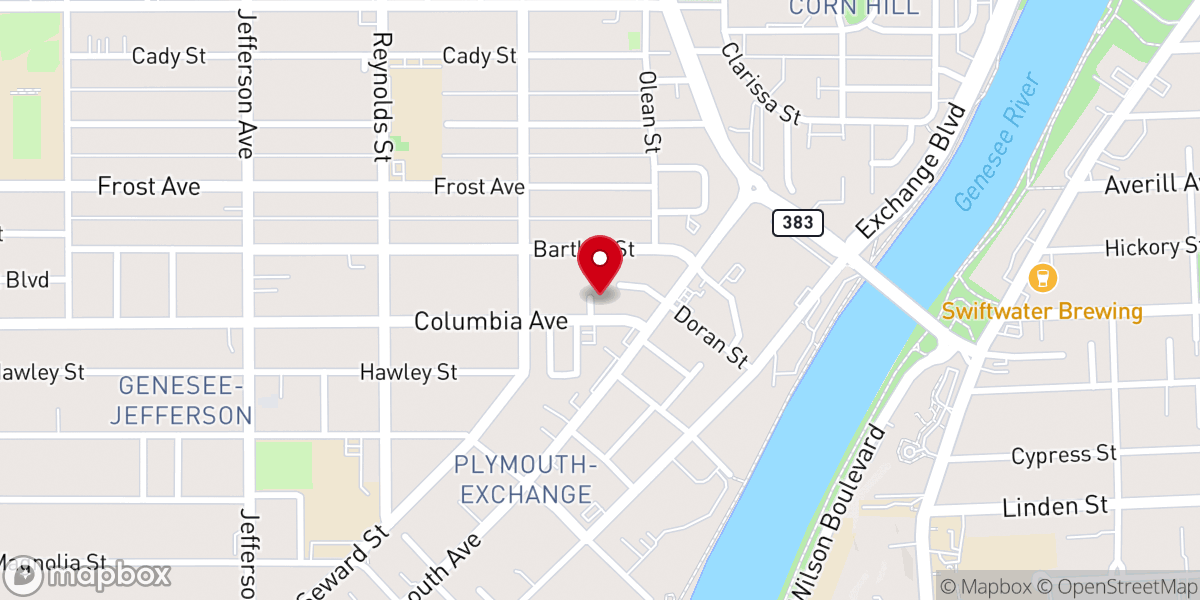 Map showing location of Faith, Hope and Charity Worship Center