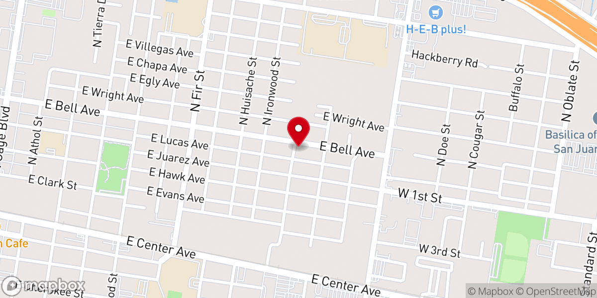 Map showing location of Pharr Apostolic Assembly Church