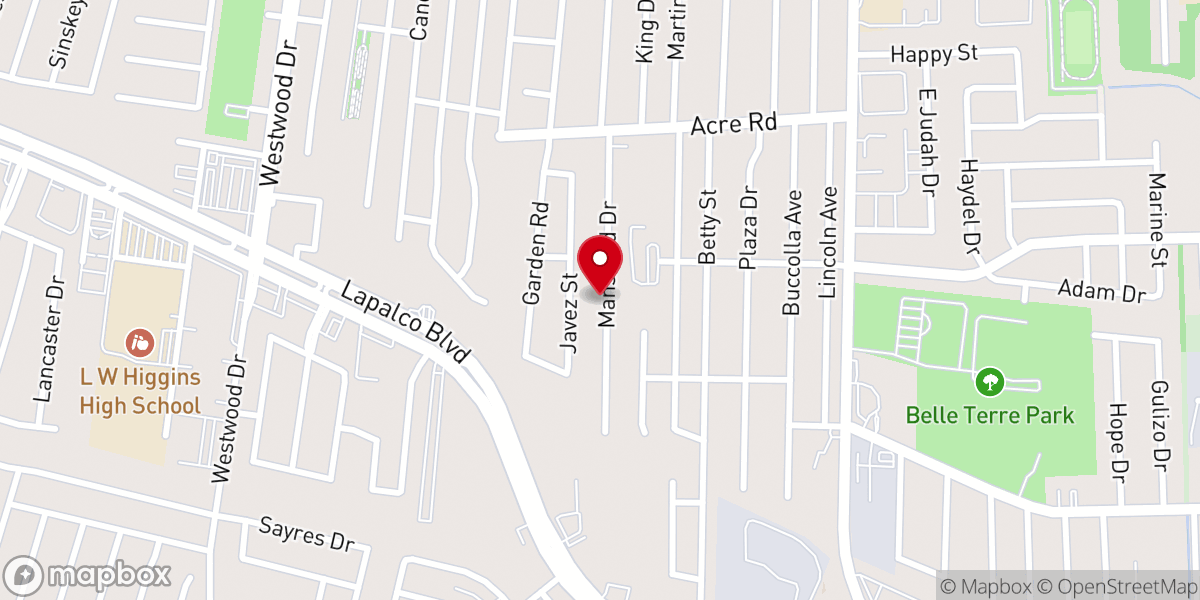Map showing location of New Salem Church of Christ