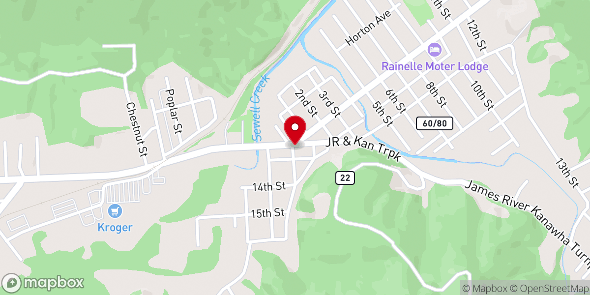 Map showing location of Bellwood Baptist Church