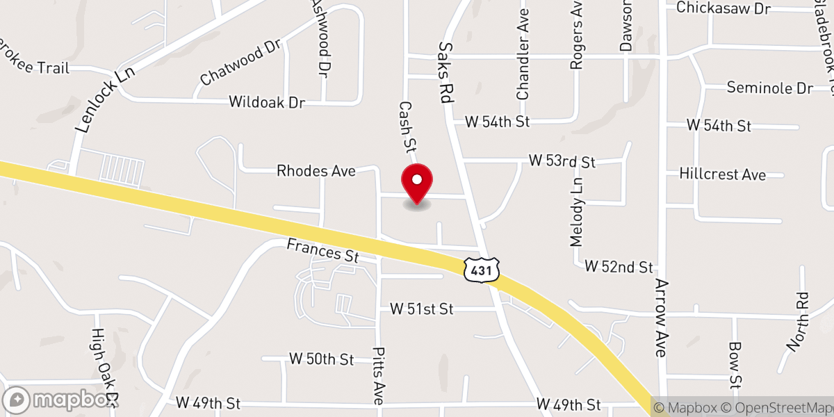 Map showing location of Sakston Heights Assembly of God Church