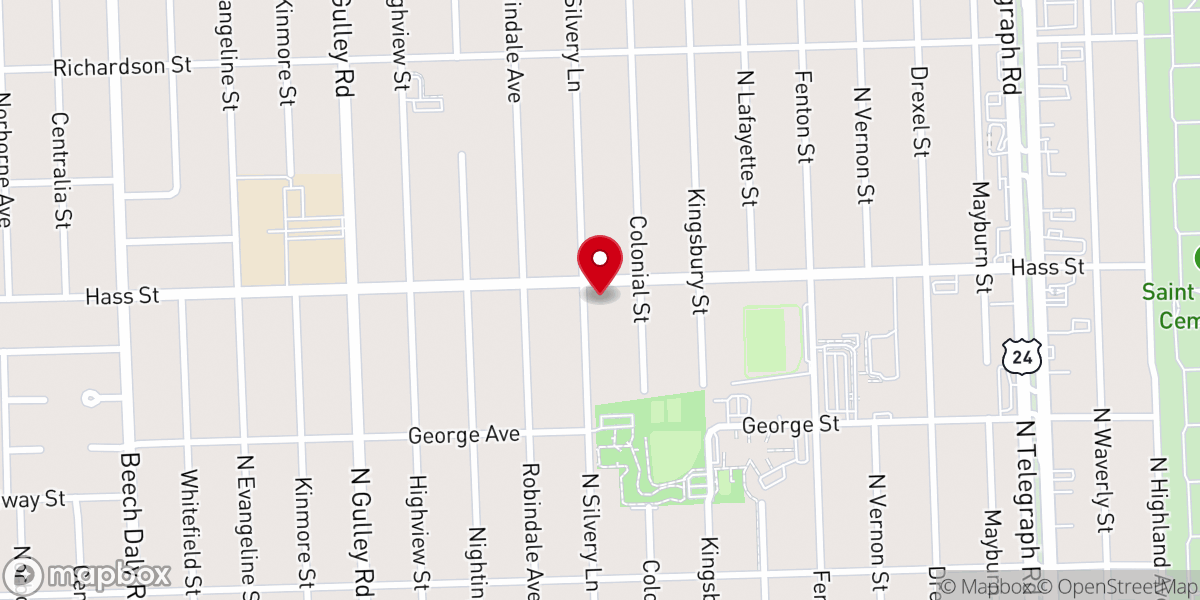 Map showing location of Silvery Lane Baptist Church