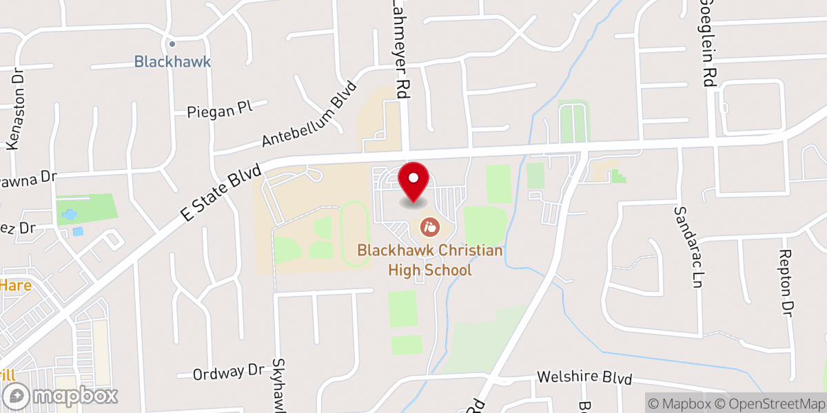 Map showing location of Blackhawk Ministries