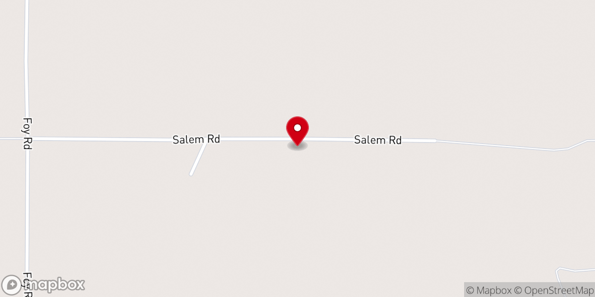 Map showing location of New Salem Baptist Church
