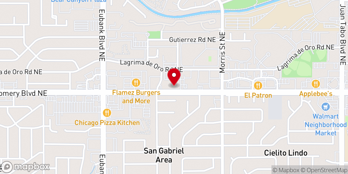 Map showing location of First Christian Church Abq