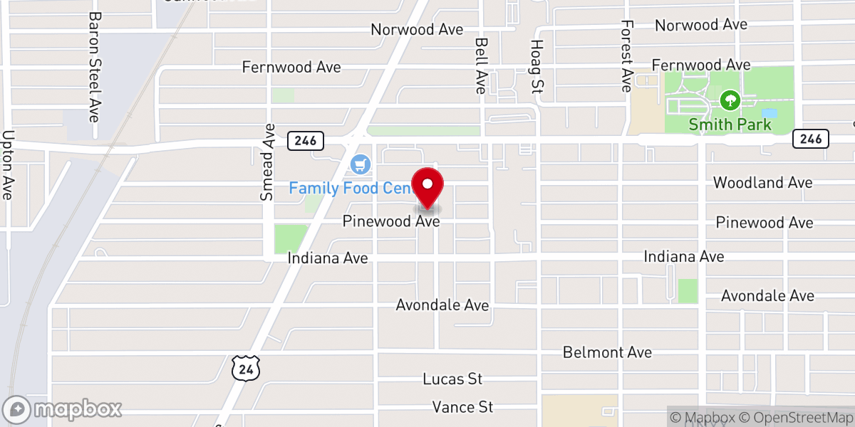 Map showing location of People's Missionary Baptist Church