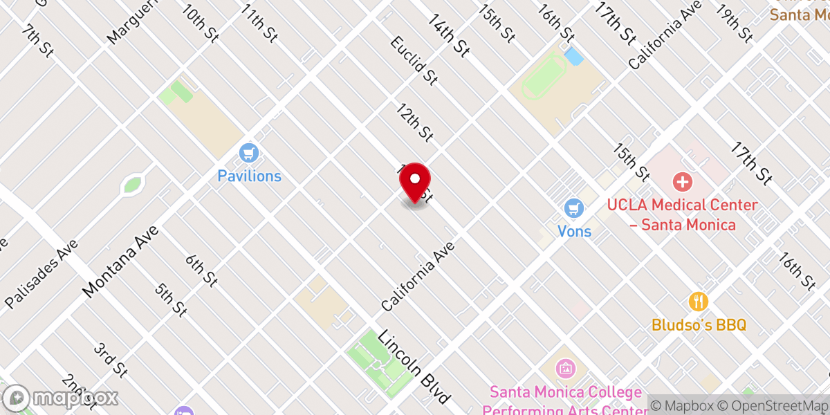Map showing location of First United Methodist Church-Santa Monica