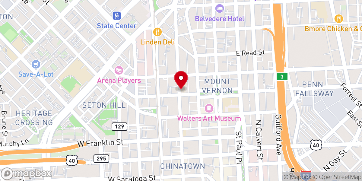 Map showing location of Grace & St. Peter's Church