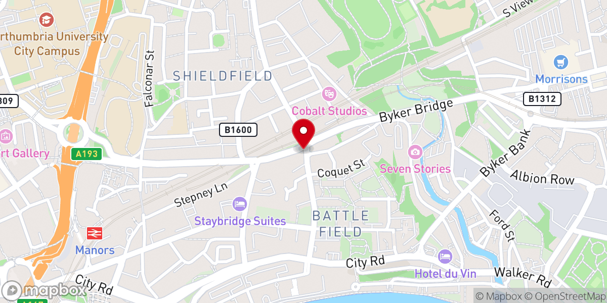 Map showing location of Gospel Community Church Newcastle