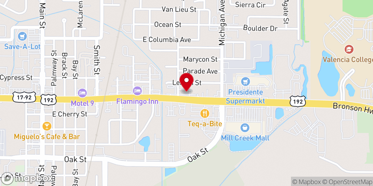 Map showing location of Iglesia Pentecostal Unida Hispana Kissimmee, Fl.