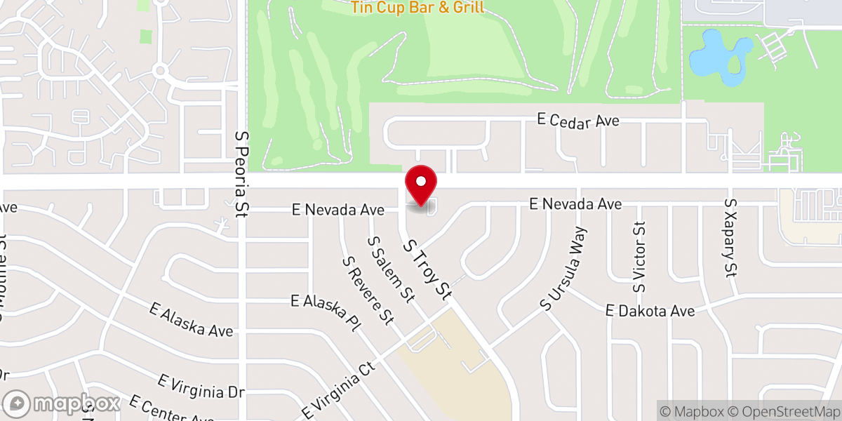 Map showing location of Aurora Hills Church