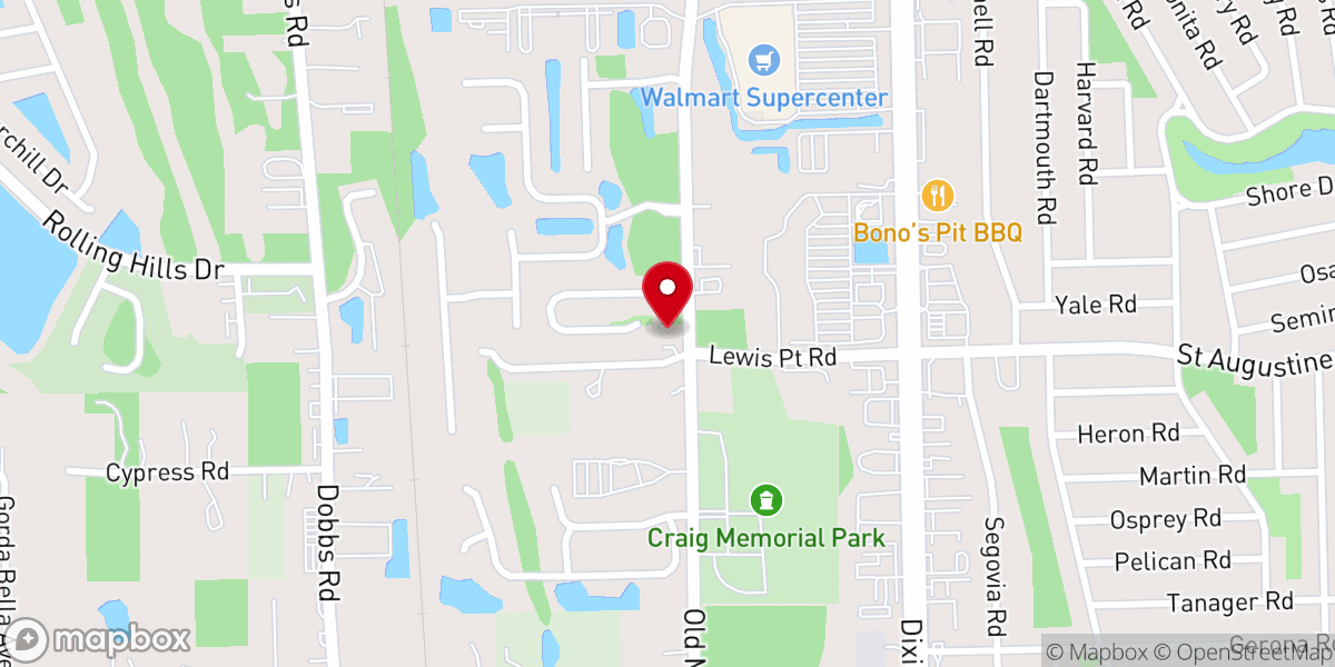 Map showing location of Bible Baptist Church