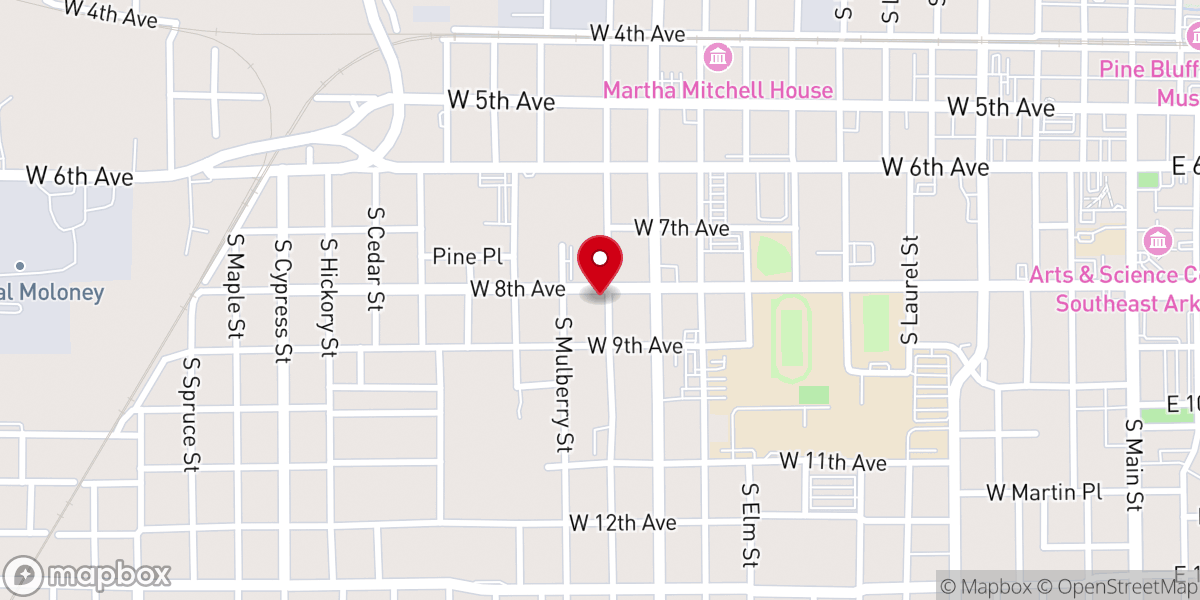 Map showing location of Eighth Avenue Baptist Church