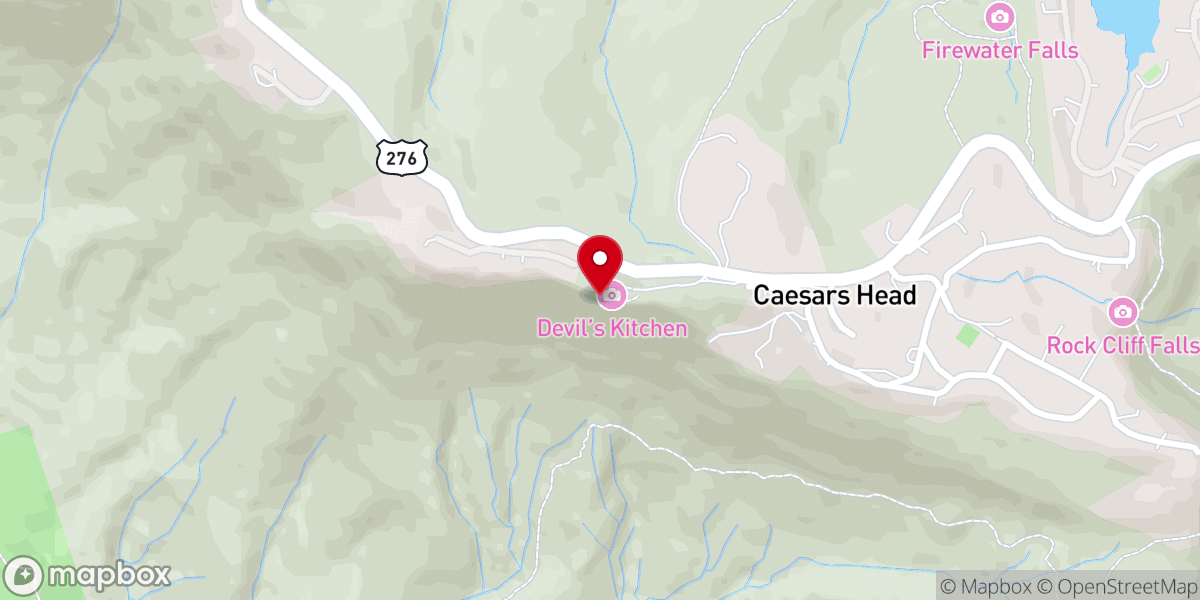 Map showing location of Caesar's Head Overlook