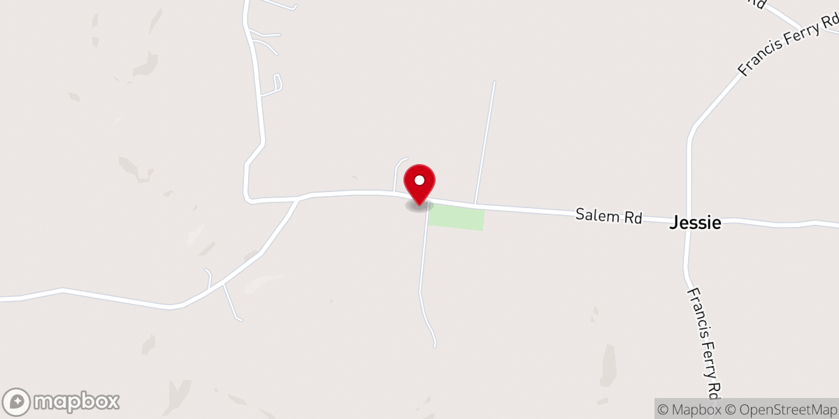 Map showing location of Salem Church of Christ