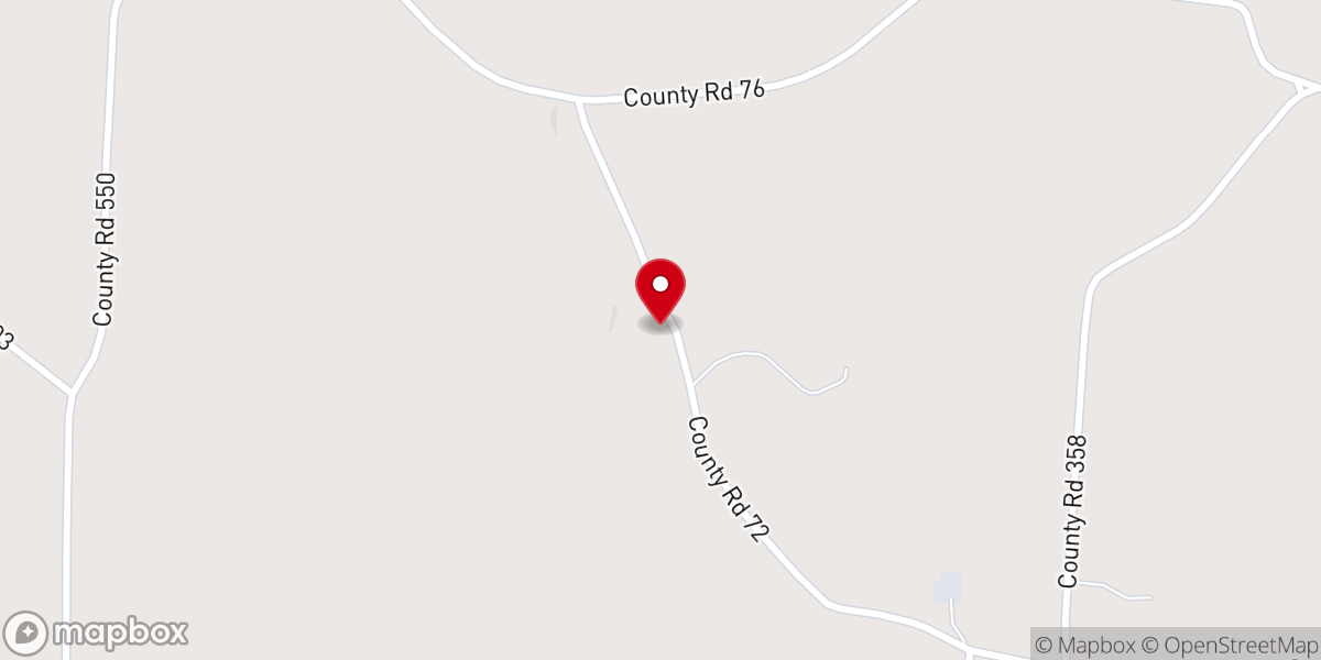 Map showing location of Black Oak Church