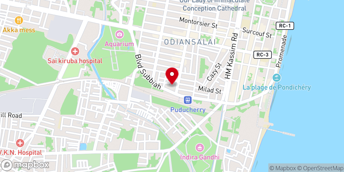 Map showing location of Sacred Heart Basilica