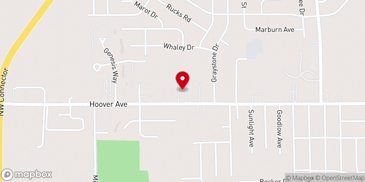 Map showing location of Canaan Missionary Baptist Church