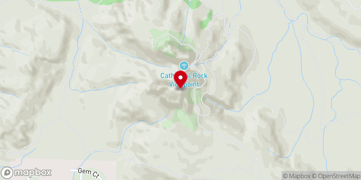 Map showing location of Cathedral Rock