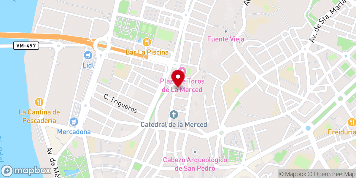 Map showing location of Hermandad de la Merced