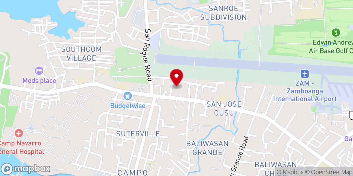 Map showing location of Zamboanga Baptist Church