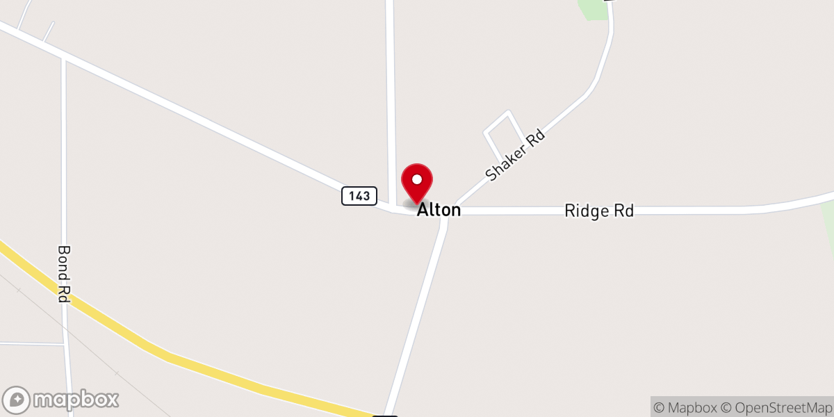 Map showing location of Alton United Methodist Church