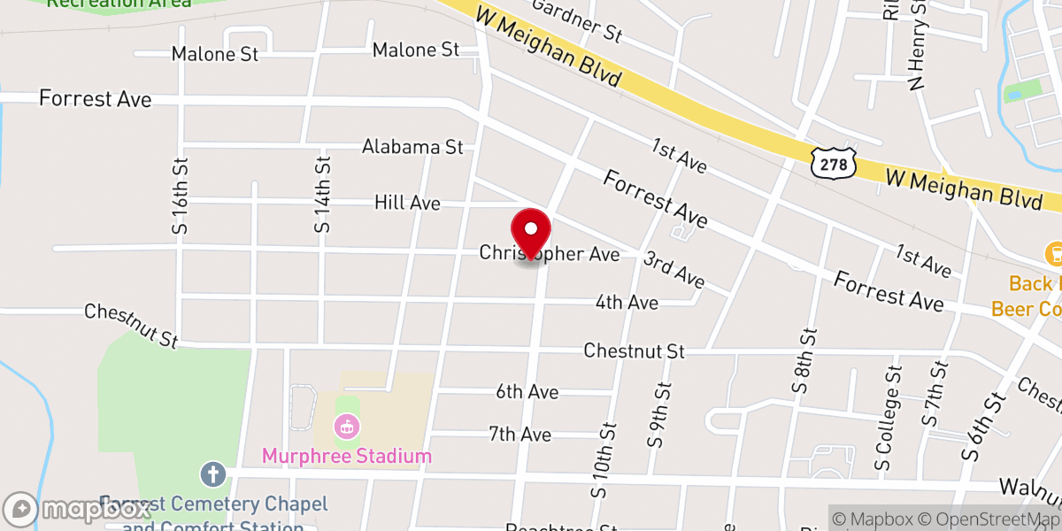Map showing location of Central United Methodist Church