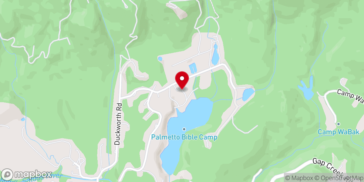 Map showing location of Palmetto Bible Camp