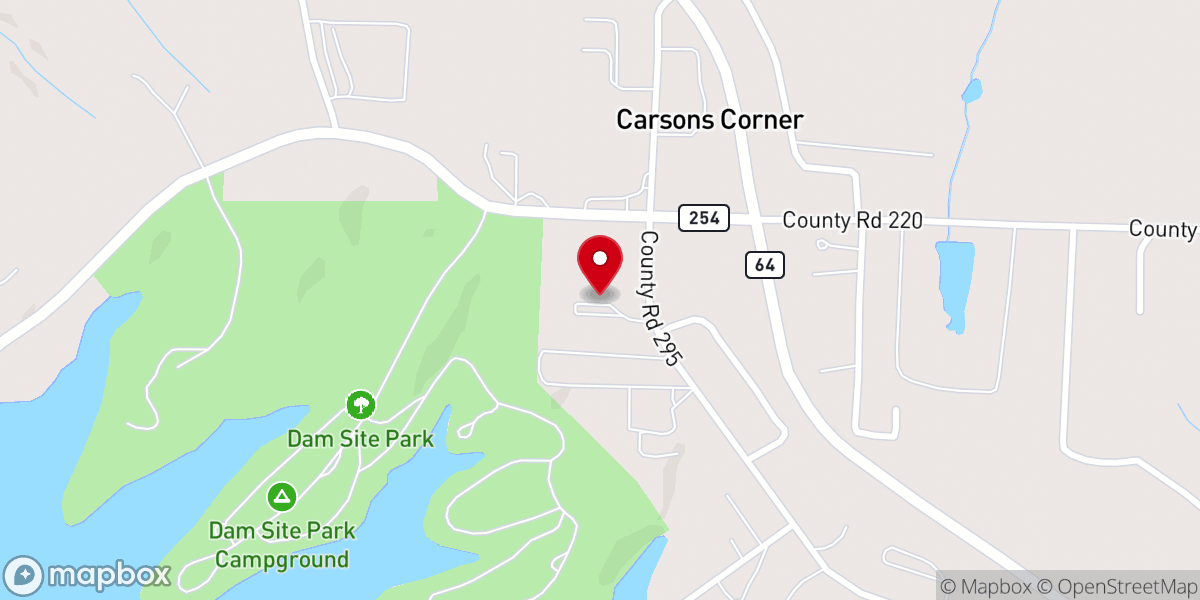 Map showing location of Pomme De Terre United Methodist Church